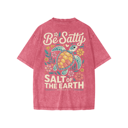 Salt of the Earth Snow-Washed Oversized Youth Tee