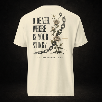 O Death, Where Is Your Sting? Tee | 1 Corinthians 15:55