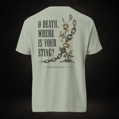 O Death, Where Is Your Sting? Tee | 1 Corinthians 15:55