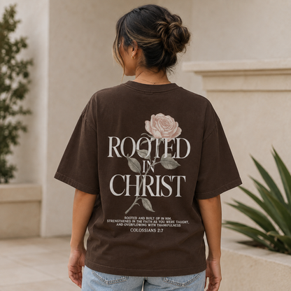 Rooted in Christ Heavyweight Oversized Tee