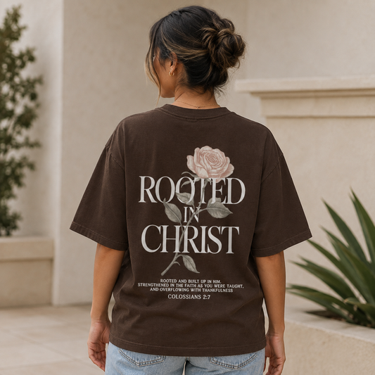 Rooted in Christ Heavyweight Oversized Tee