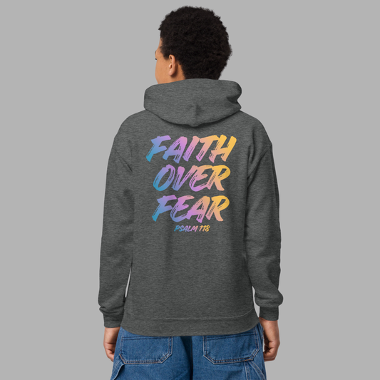 Youth Faith Over Fear Sunset Hoodie