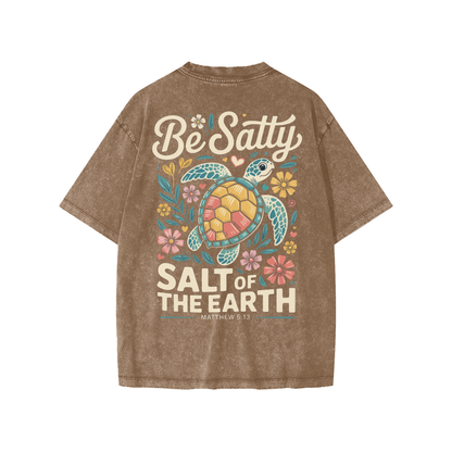 Salt of the Earth Snow-Washed Oversized Youth Tee