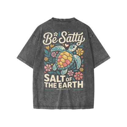 Salt of the Earth Snow-Washed Oversized Youth Tee